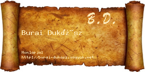 Burai Dukász névjegykártya